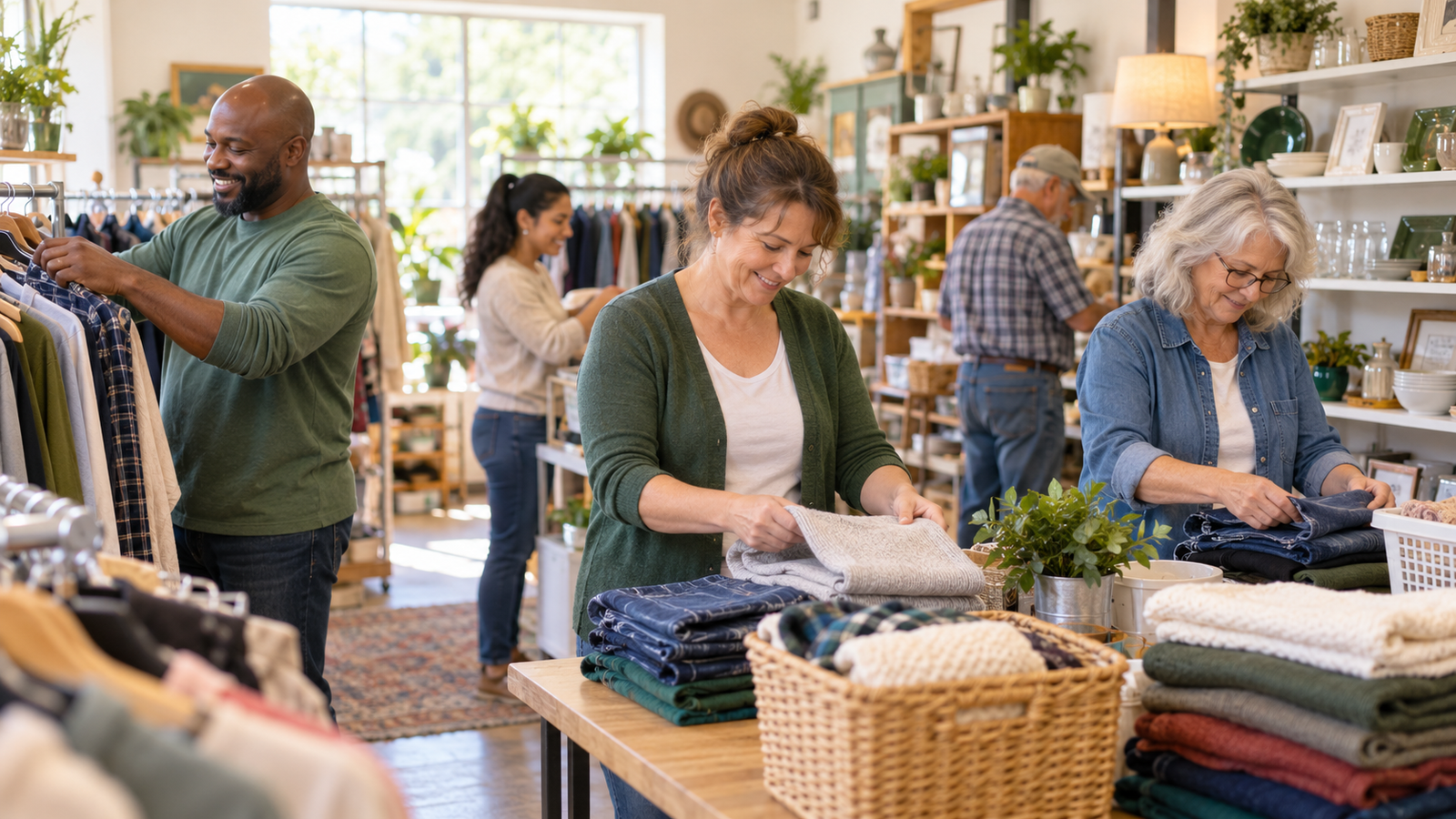Community volunteers at His Hands Thrift
